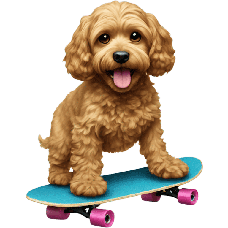 Cockapoo on a skateboard emoji