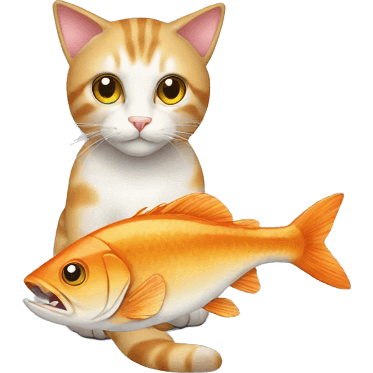 Cat with fish emoji