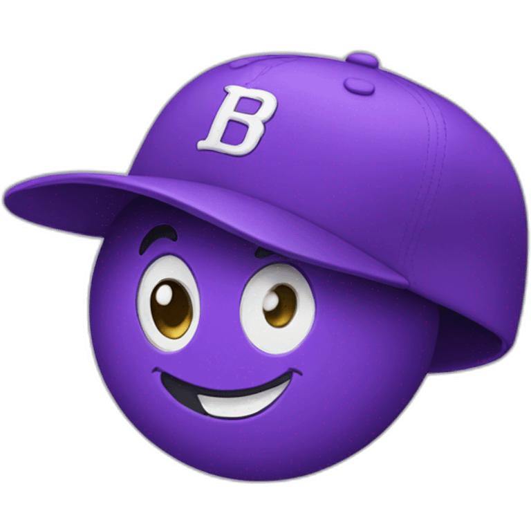 purple baseball hat that is happy emoji