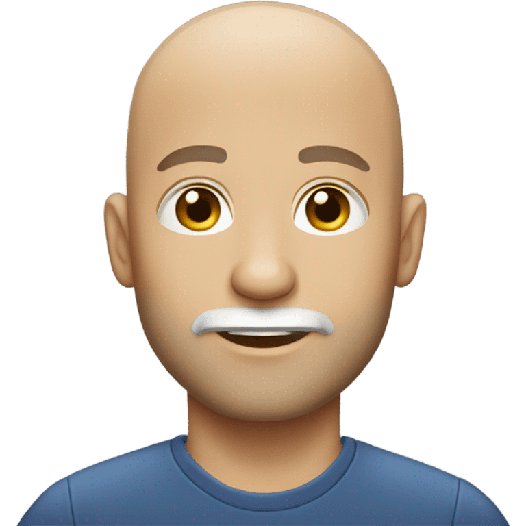 Bald white man with stubble beard emoji