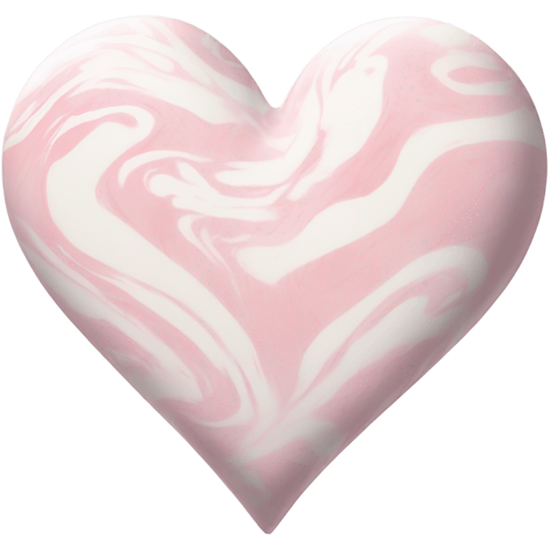 White and light pink marbled heart emoji