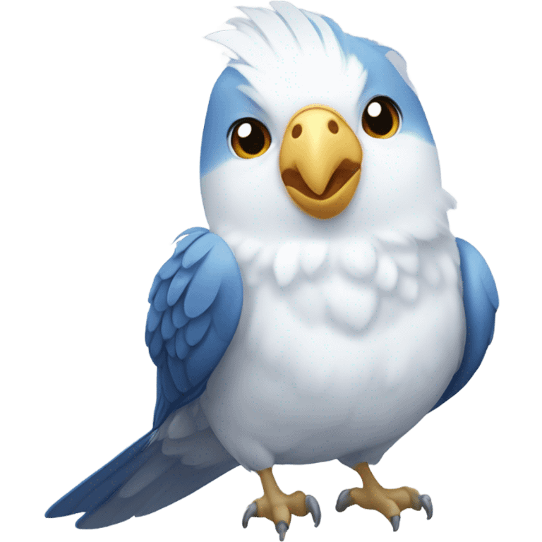 cockatiel bird blue and white emoji