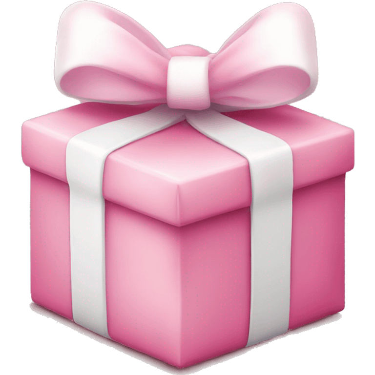 cute pink christmas gift with white bow emoji