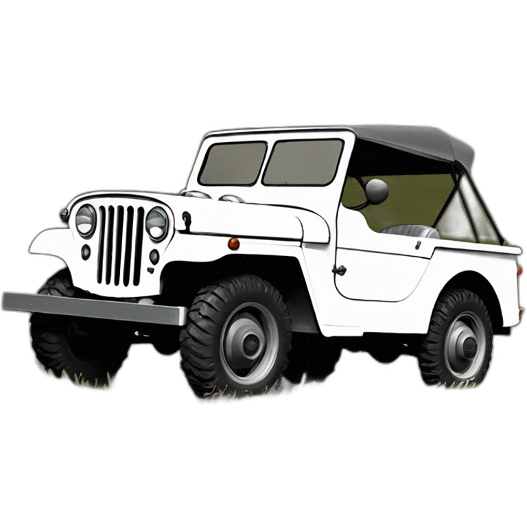 1953 wily jeep white emoji