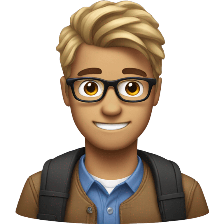 nerd emoji with a Justin Bieber hairut emoji