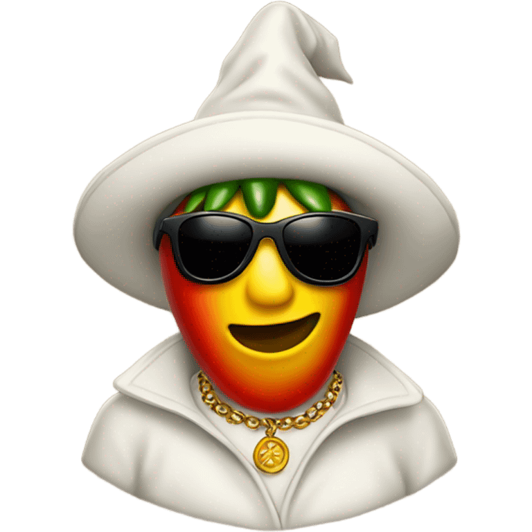 pepper with Mantel and sunglasses and necklace emoji