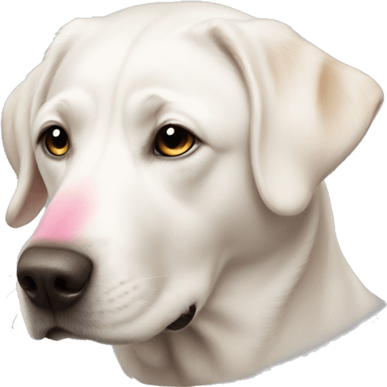 white lab dog with pink nose emoji