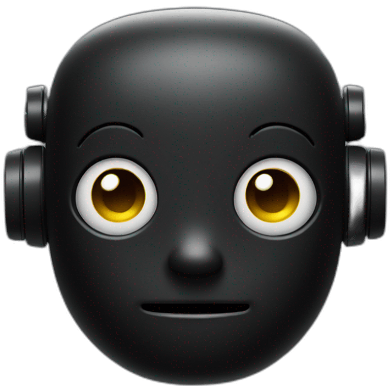 cute matte black robot face emoji