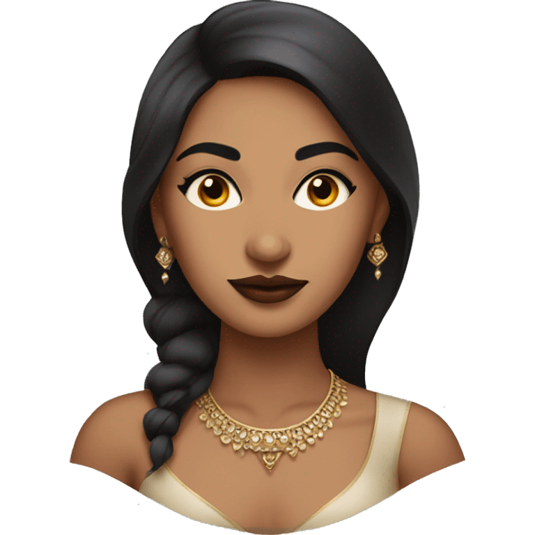 beautiful indian woman with dark brown eyes and nice lipstick emoji