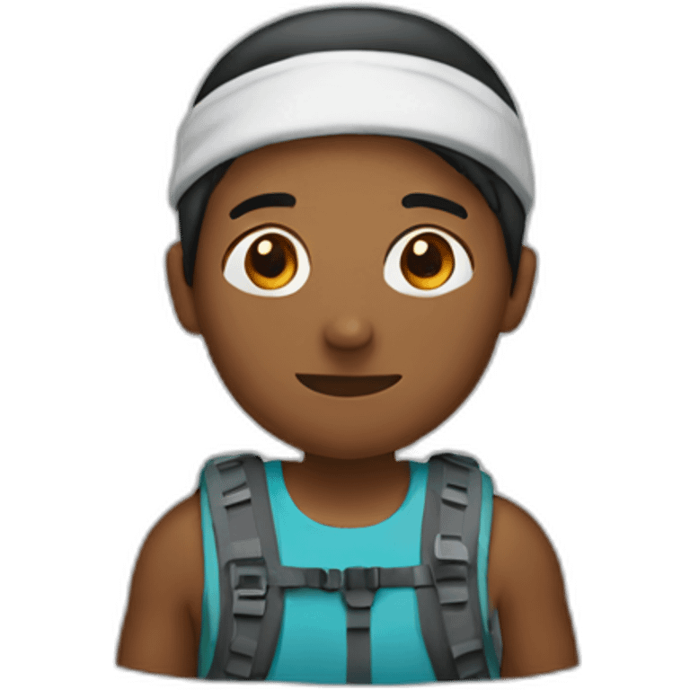 person hiking with headband emoji