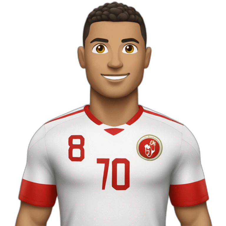 Ronaldo avec un maillot de foot marocain  emoji