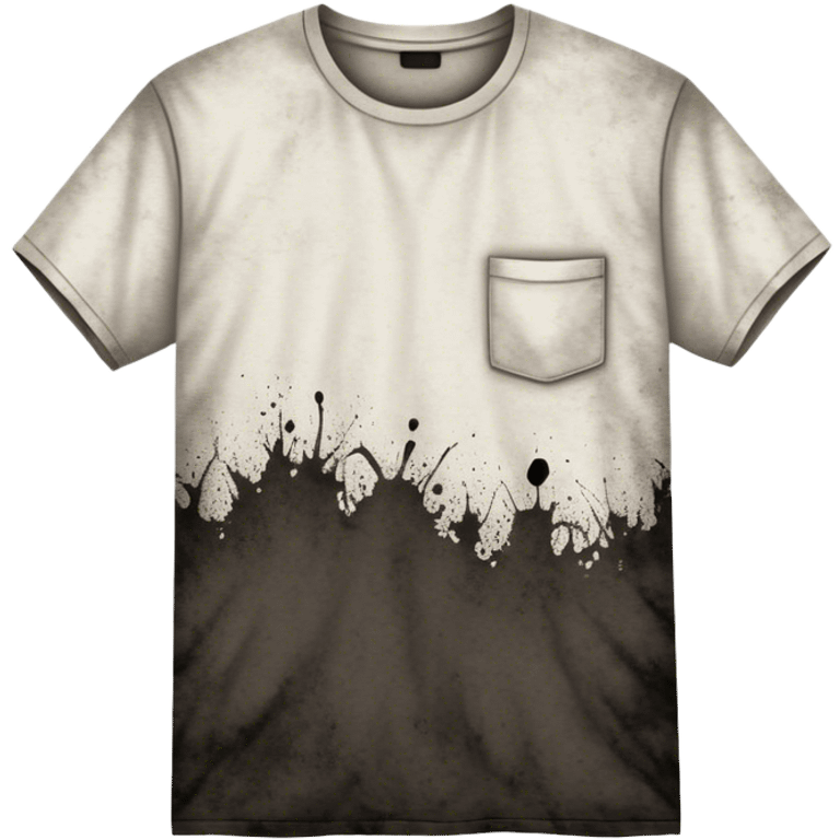 A white T-shirt heavily stained with black dirt and grime. The fabric is covered in dark smudges, making it look extremely dirty and worn out emoji