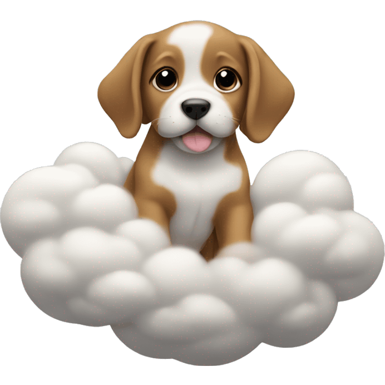 Puppy inside a cloud emoji