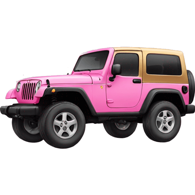 pink and gold jeep emoji