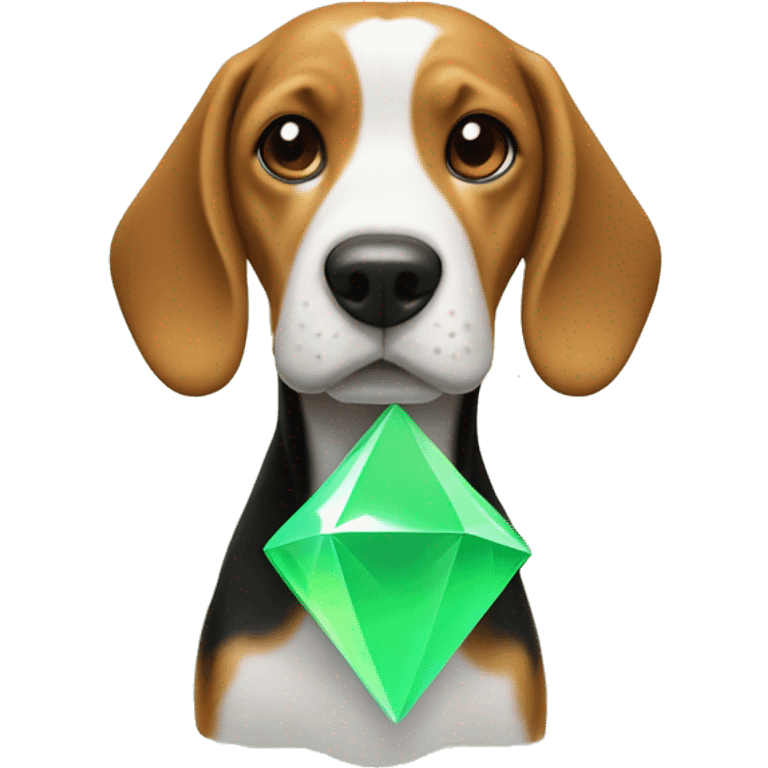 Beagle with Sims Plumbob above its head emoji