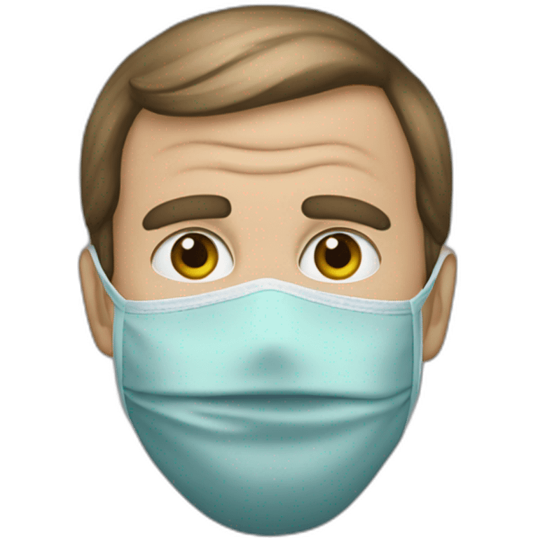 Macron avec le masque emoji