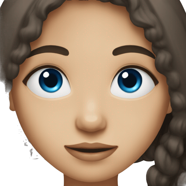 girl with dark brown hair, blue eyes, and freakles emoji