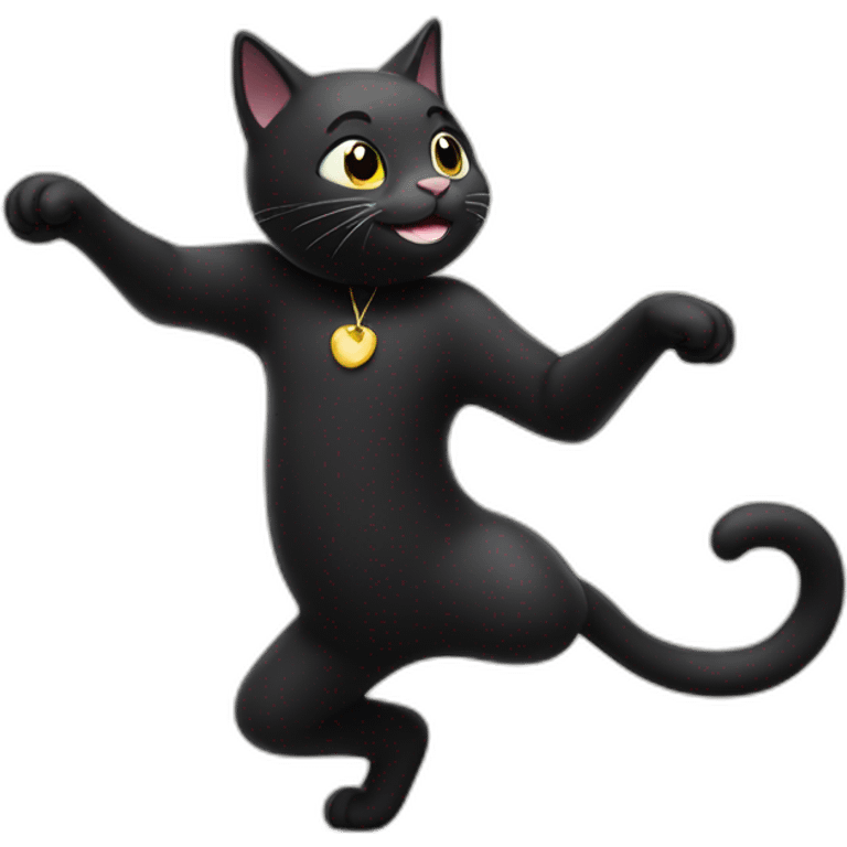 Black cat dancing emoji