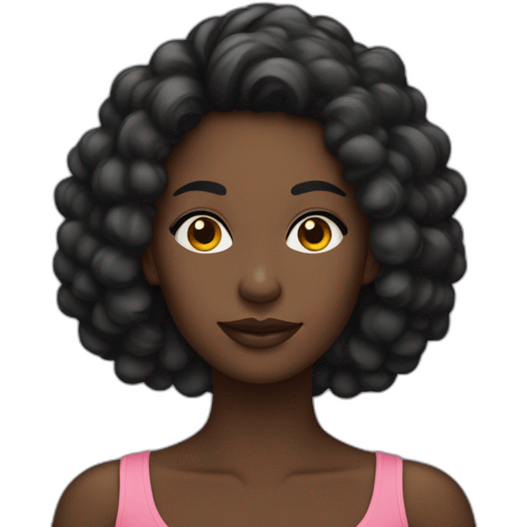 Mulher negra cabelo comprido liso emoji