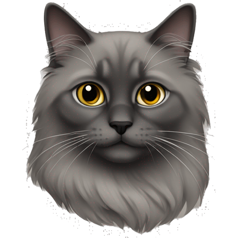 dark grey ragdoll cat emoji