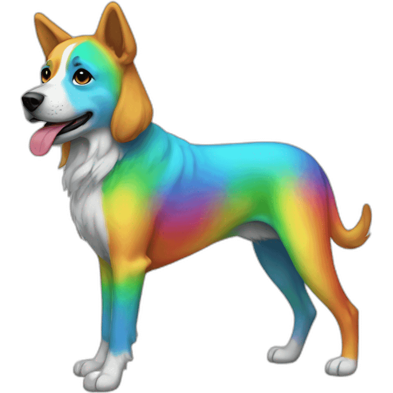 Rainbow Dog Full Body emoji