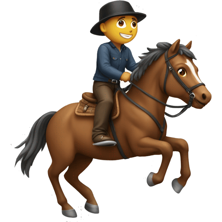 boy riding horse emoji