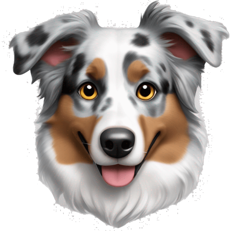 Australian shepherd blue merle, black ears  emoji