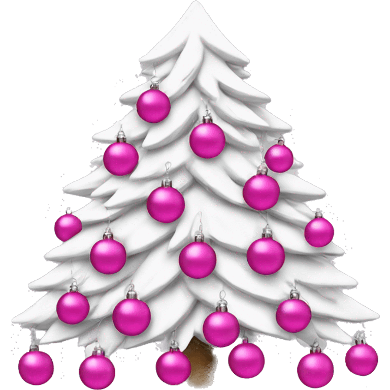 White Christmas tree with pink ornaments  emoji