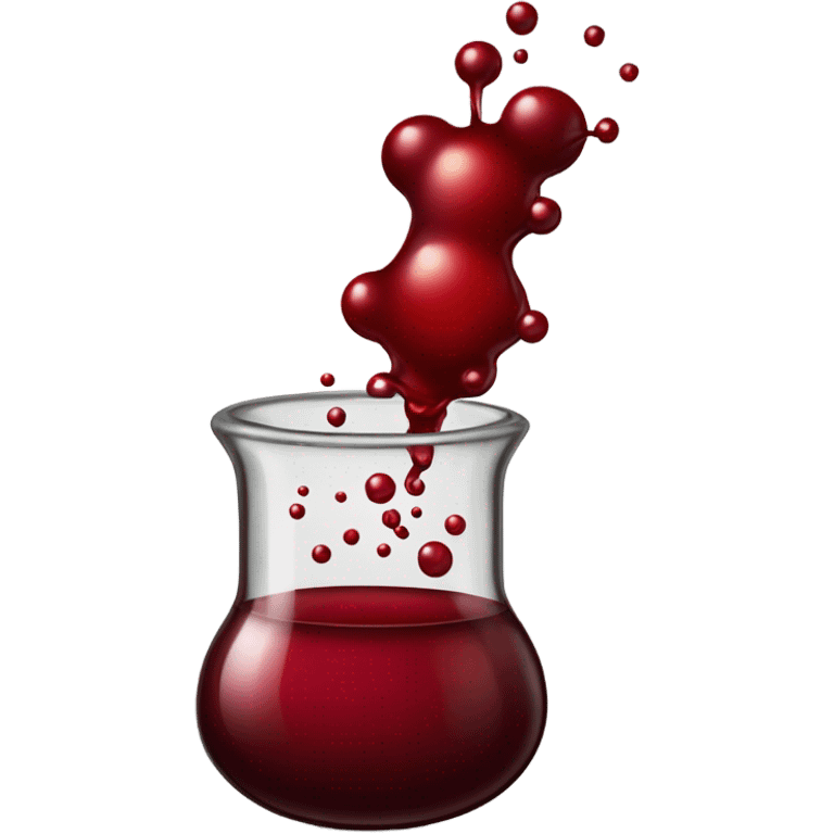 A chemical flask with blood inside and bubbles emoji