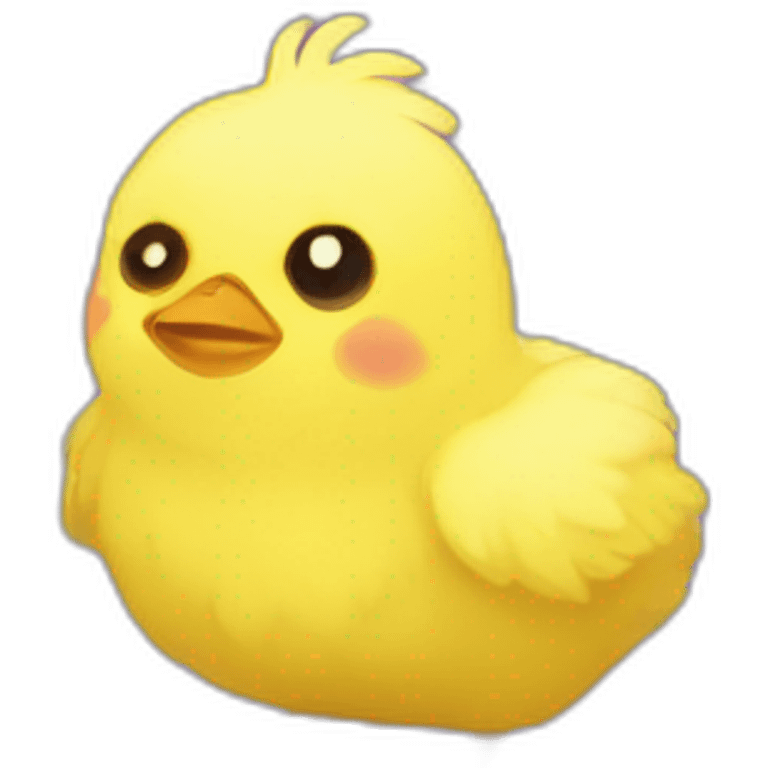 yellow fluffy chick crying, sad emoji