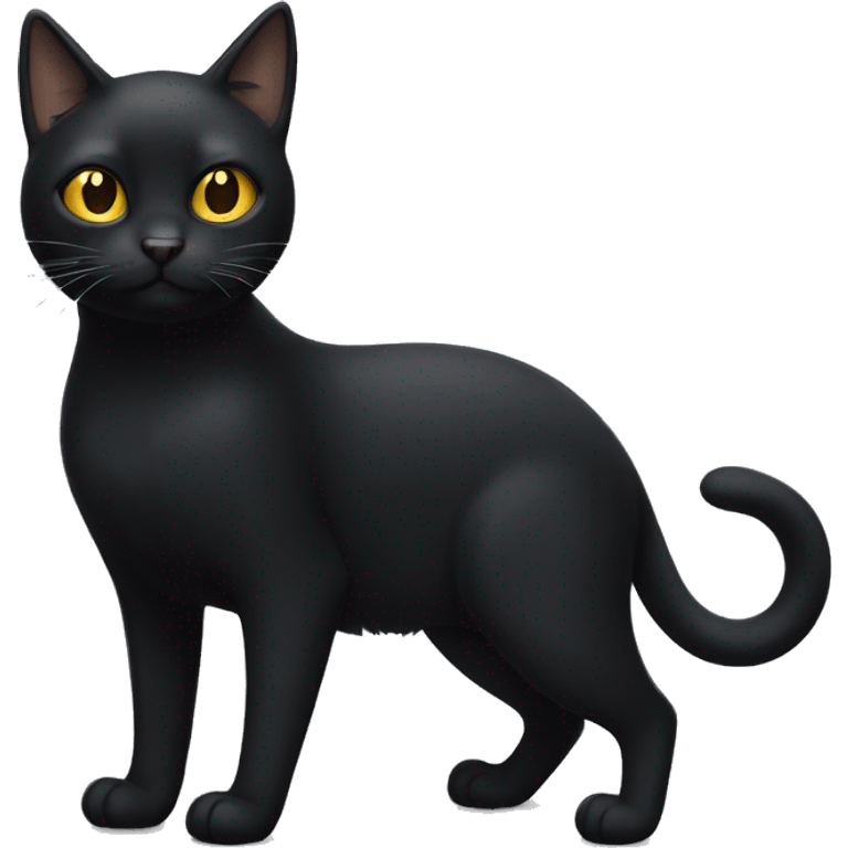 Black cat with golden eyes full body  emoji