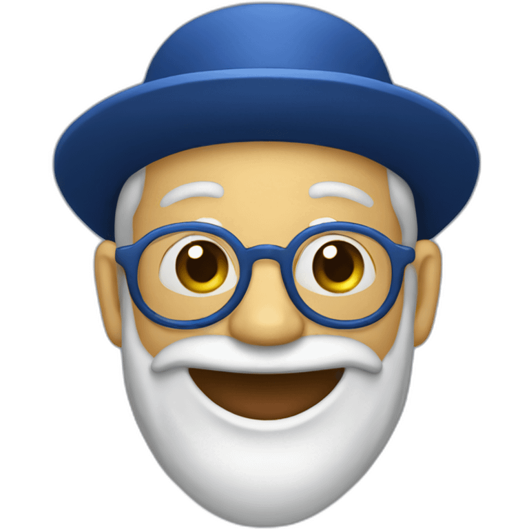 a rabbi with a dark blue beard laughing emoji