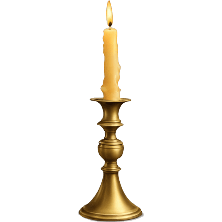 brass vintage candlestick with candle  emoji