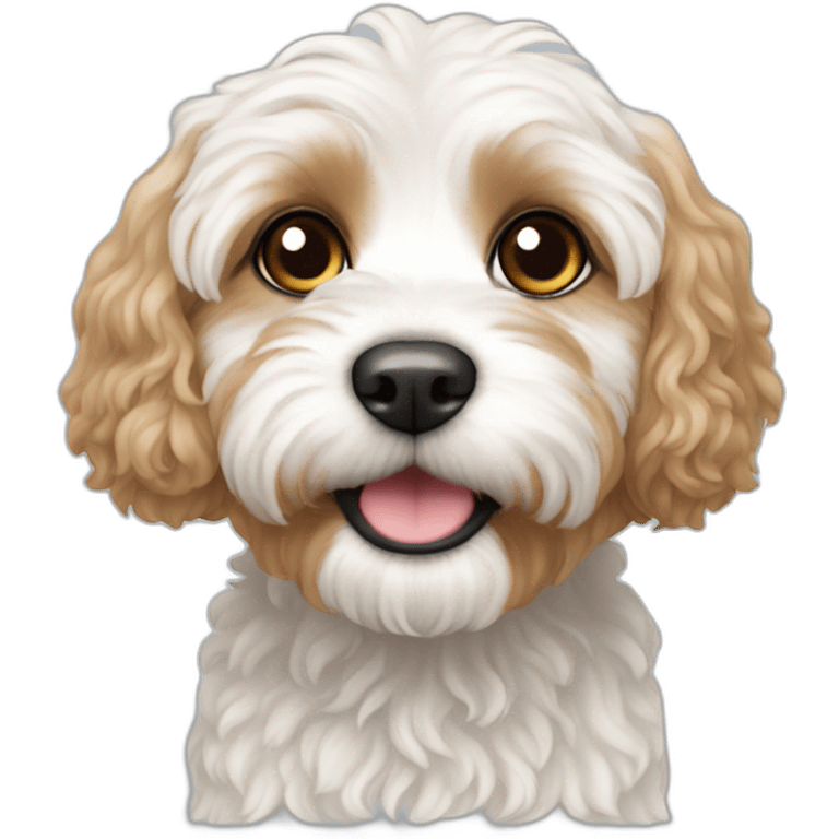 White cute cavapoo emoji