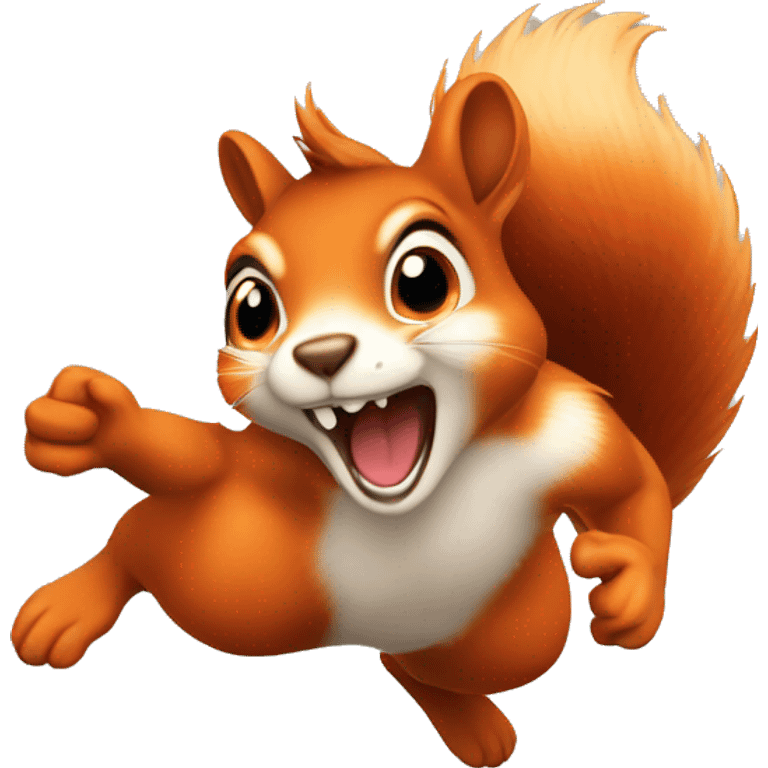 female jumping orange burnt squirrel emoji