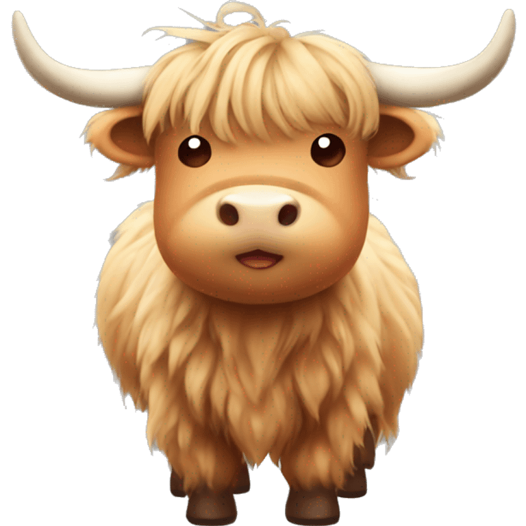 Kawaii highland cow with bows  emoji