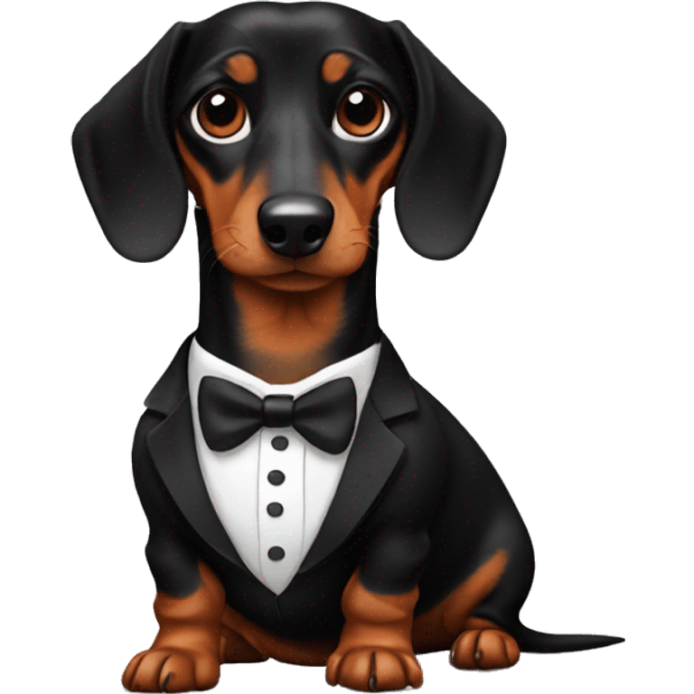 Dachshund in a tuxedo  emoji