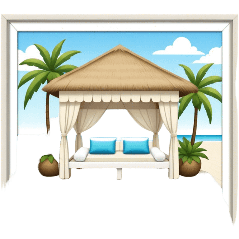 White, large poolside cabana emoji