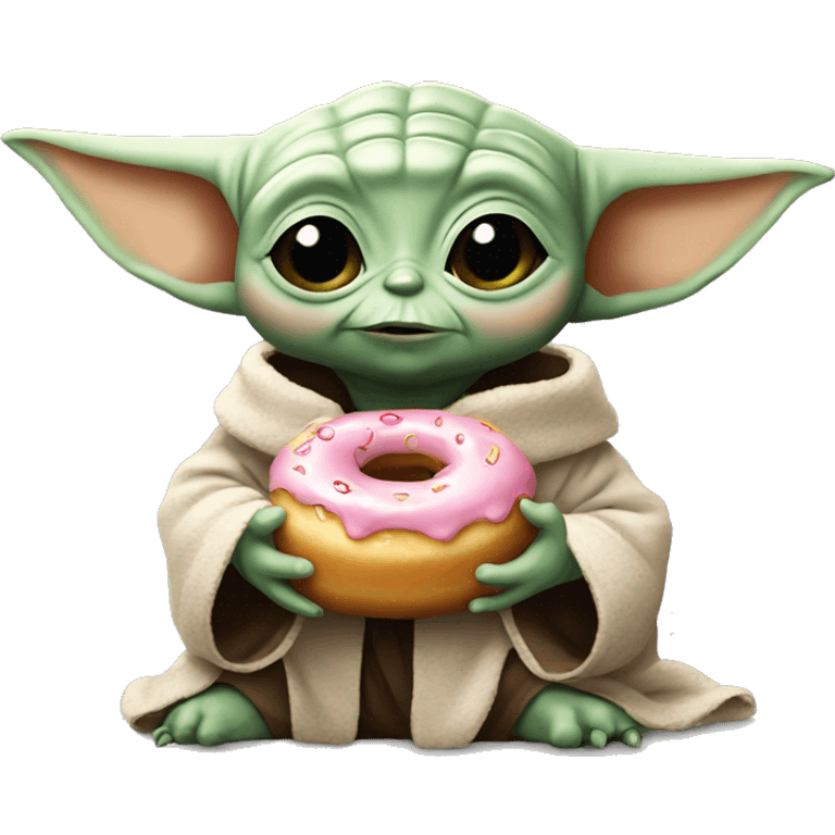 baby yoda eating donuts emoji