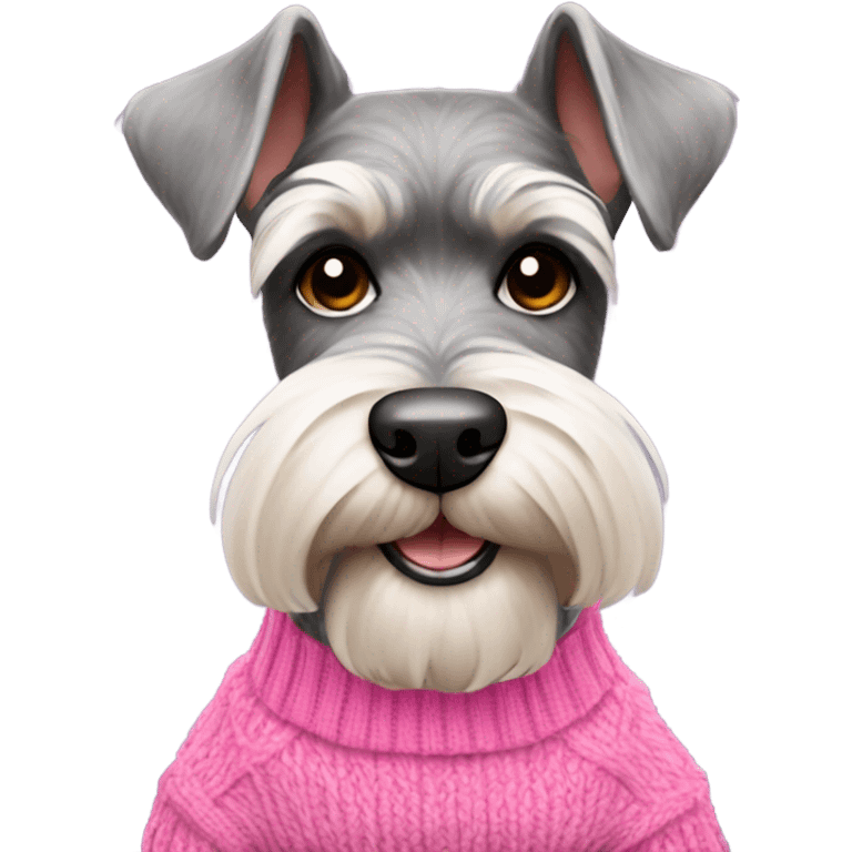 Schnauzer in pink sweater emoji