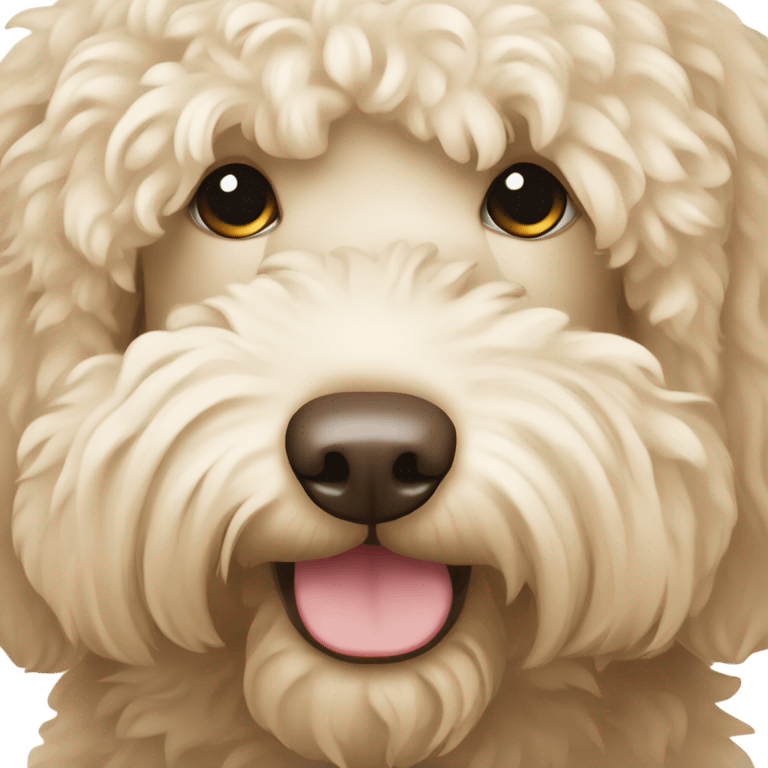 Cream color labradoodle dog  emoji