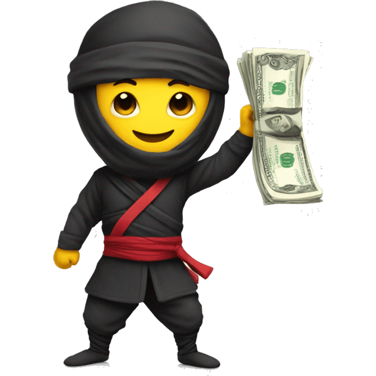 happy ninja with money emoji