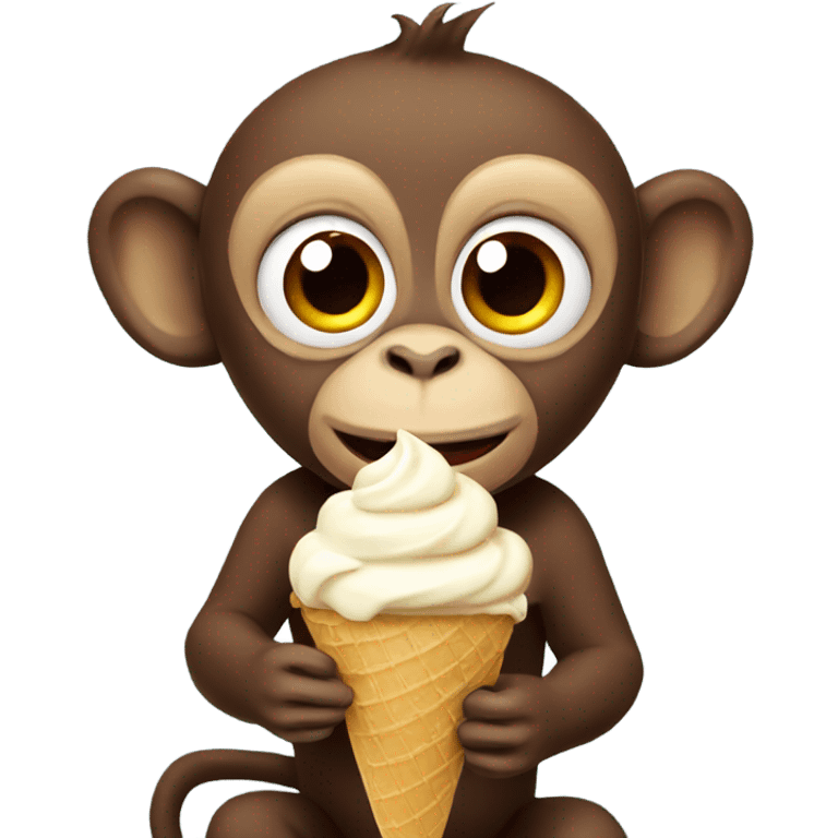 Monkey eating ice cream emoji