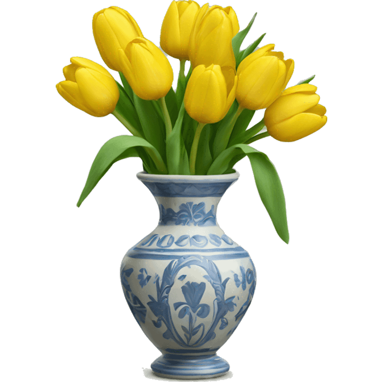 yellow tulips in a vase  emoji