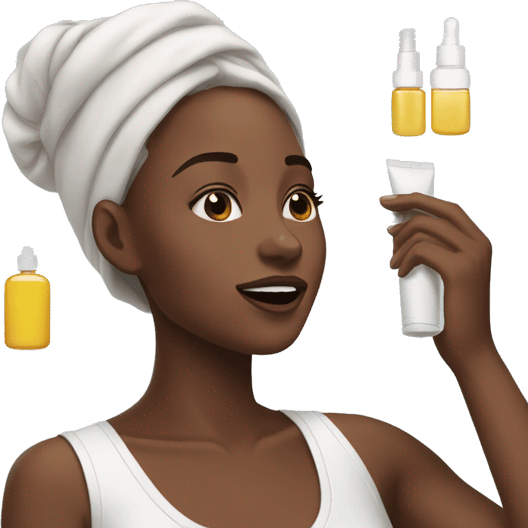 Girl doing skincare aesthetic emoji