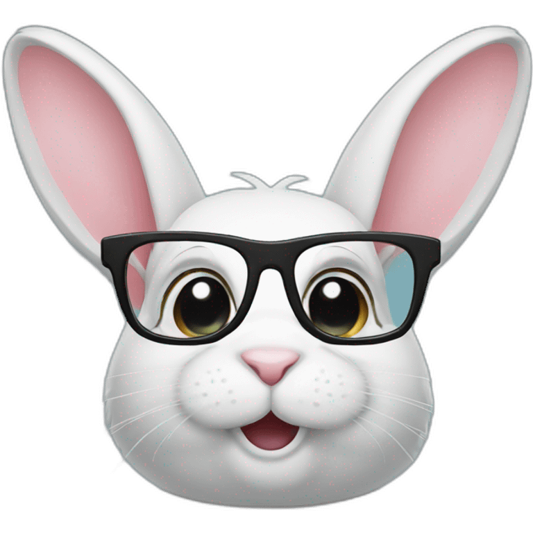 rabbit with black spectacles  emoji