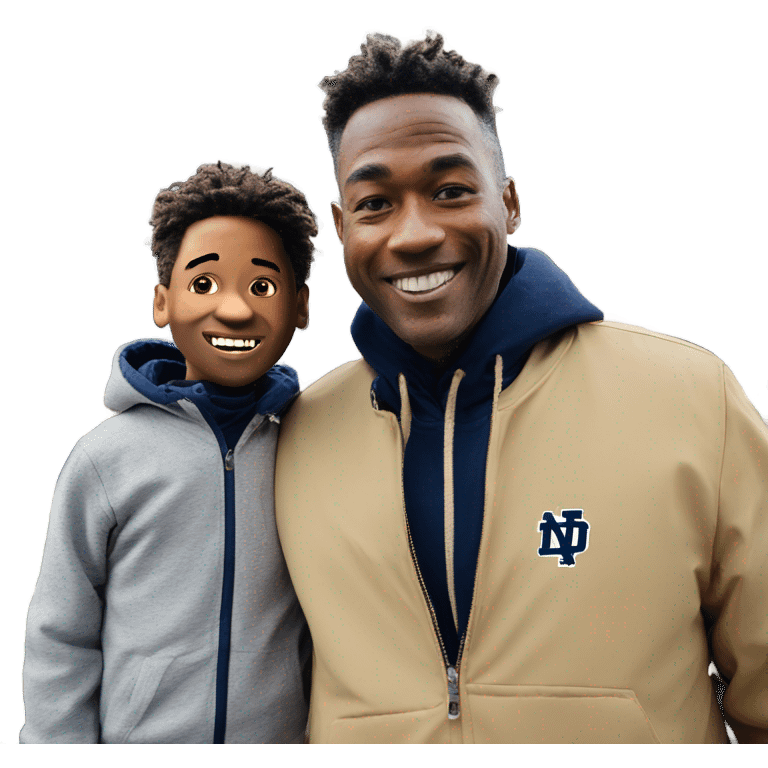 Father and son at Notre Dame Stadium  emoji