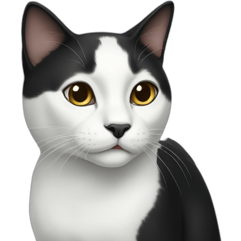 black white cat emoji