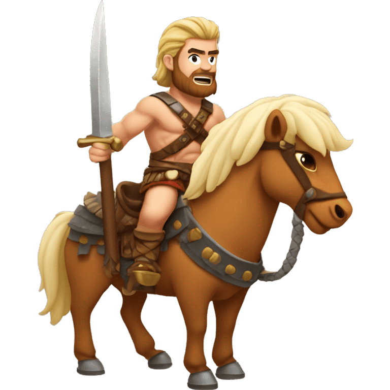 handsome barbarian riding cheet emoji