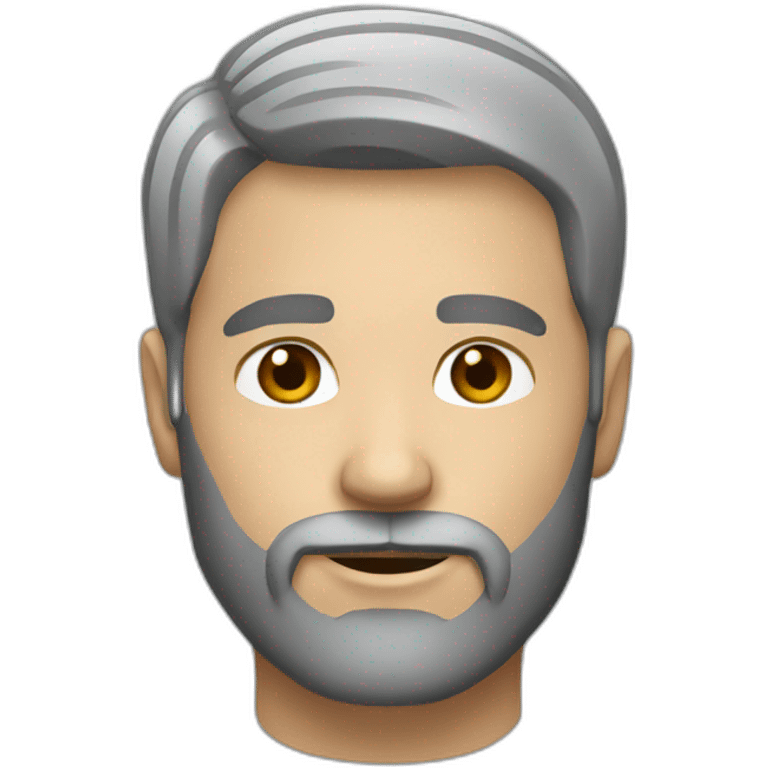 face man 40 short beard gray emoji